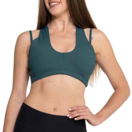 Year Of Ours Double Sports Bra - Low Impact in Teal