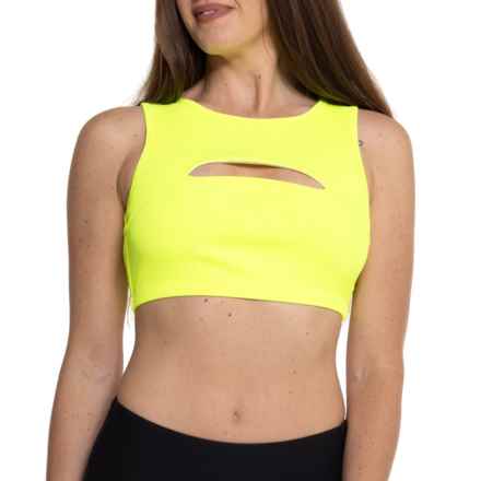 Year Of Ours Ribbed Cut Out Sports Bra - Medium Impact in Highlighter