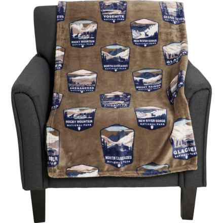 Yellow Valley National Park Printed Velvet Plush Throw Blanket - 400 gsm, 50x70” in Green