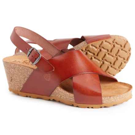 Yokono Made in Spain Sling Back X-Band Wedge Sandals - Leather (For Women) in Nuez