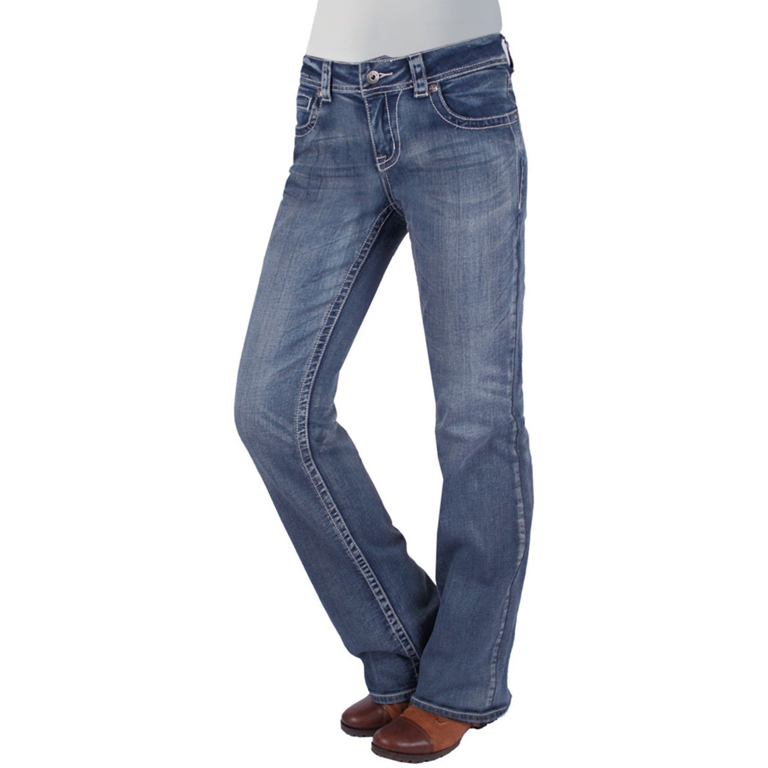 Zenim Lotus Bootcut Jeans - Mid Low Fit, Stretch Cotton (For Women ...