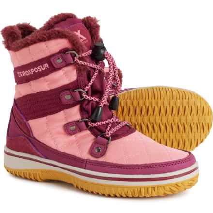 ZeroXposur Girls Montana Snow Boots - Waterproof, Insulated in Sunkissed Coral
