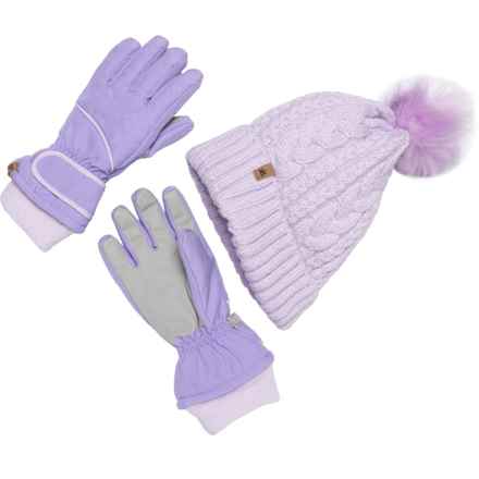 ZeroXposur Sharon Beanie and Gloves Set (For Big Girls) in Amethyst