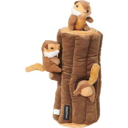 ZippyPaws Burrow Dog Toy - 13”, Squeaker in Log With Chipmunks