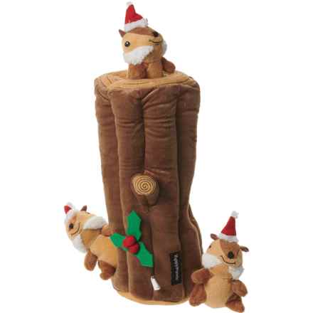 ZippyPaws Burrow Yule Log Plush Dog Toy - 13”, Squeaker in Yule Log