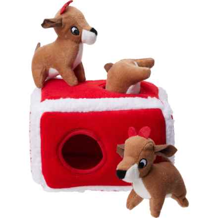 ZippyPaws Holiday Burrow Reindeer Pen Plush Dog Toy - Squeakers in Reindeer Pen