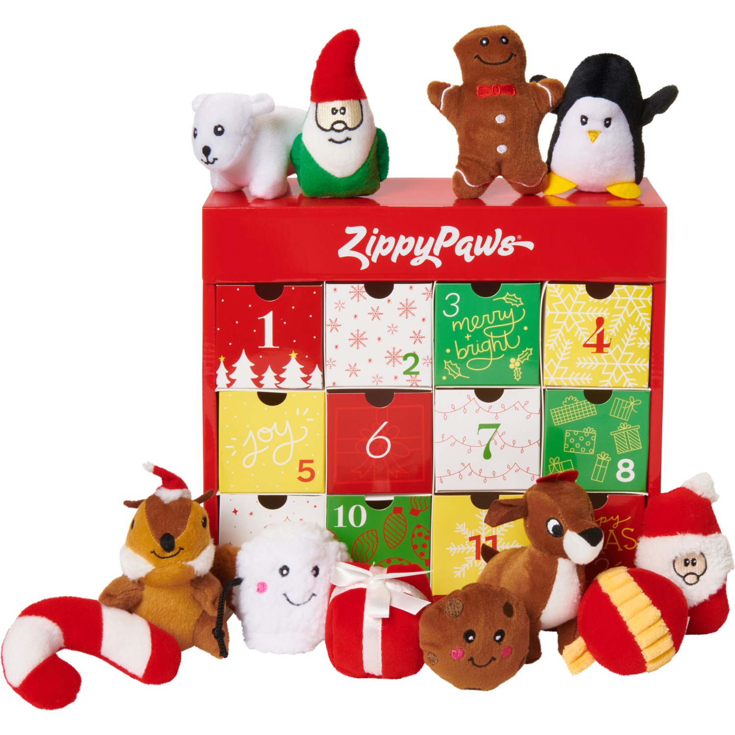ZippyPaws Plush Toy Advent Calendar 12Piece, Squeaker Save 33