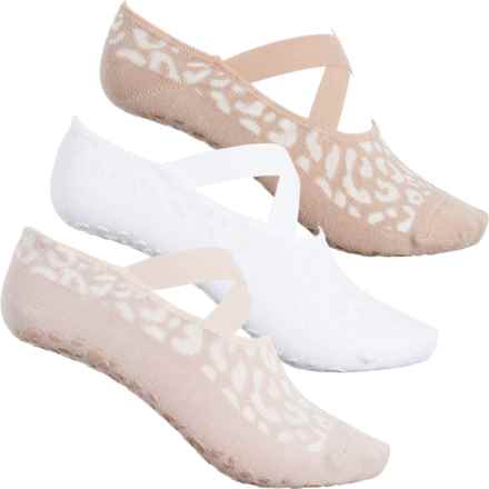 Zobha Chloe Jacquard Ballet Grip Socks - 3-Pack, Below the Ankle (For Women) in White/Hushed Violet/Atmosphere