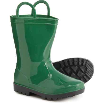 ZOOGS Boys and Girls Rubber Rain Boots - Waterproof in Green