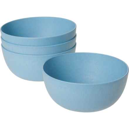 Zrike Bamboo Corn Husk Cereal Bowls - Set of 4, Sky Blue in Sky Blue